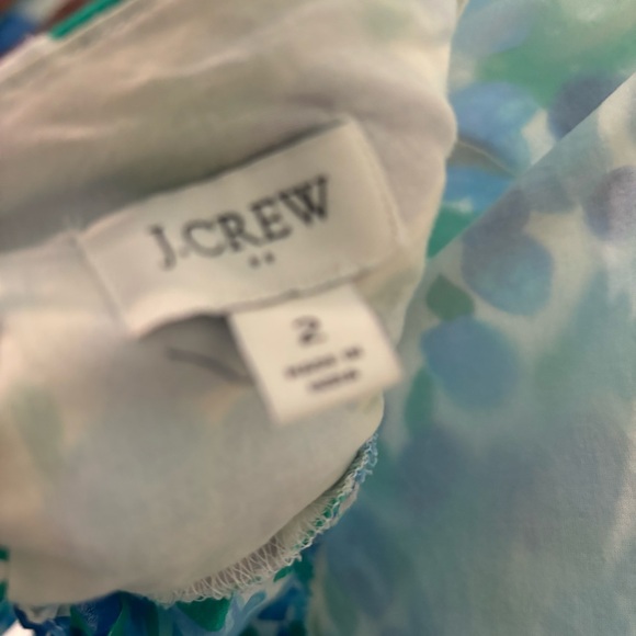 NWOT J. Crew Tie Back Strappy Top in Blueberry Print blue white green Size 2 - Picture 6 of 6